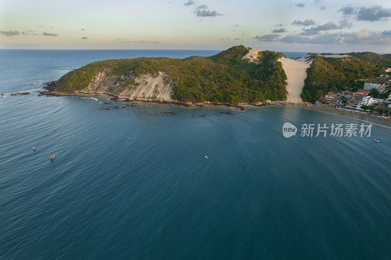 Morro do Careca海滩鸟瞰图